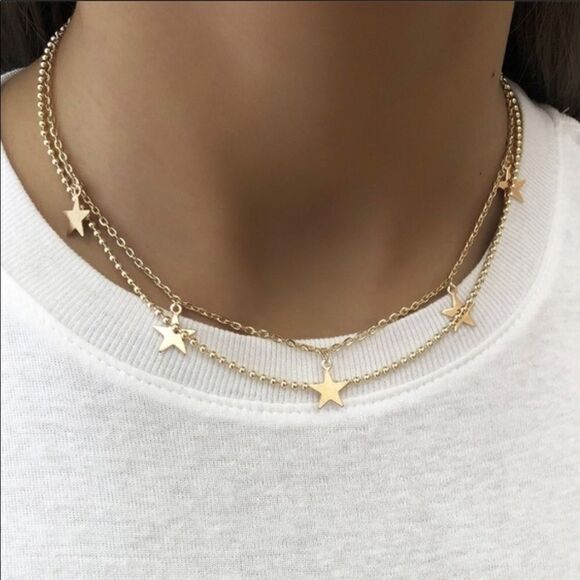 Necklace double layered Star Zinc Alloy Perfection - Picture 2 of 6